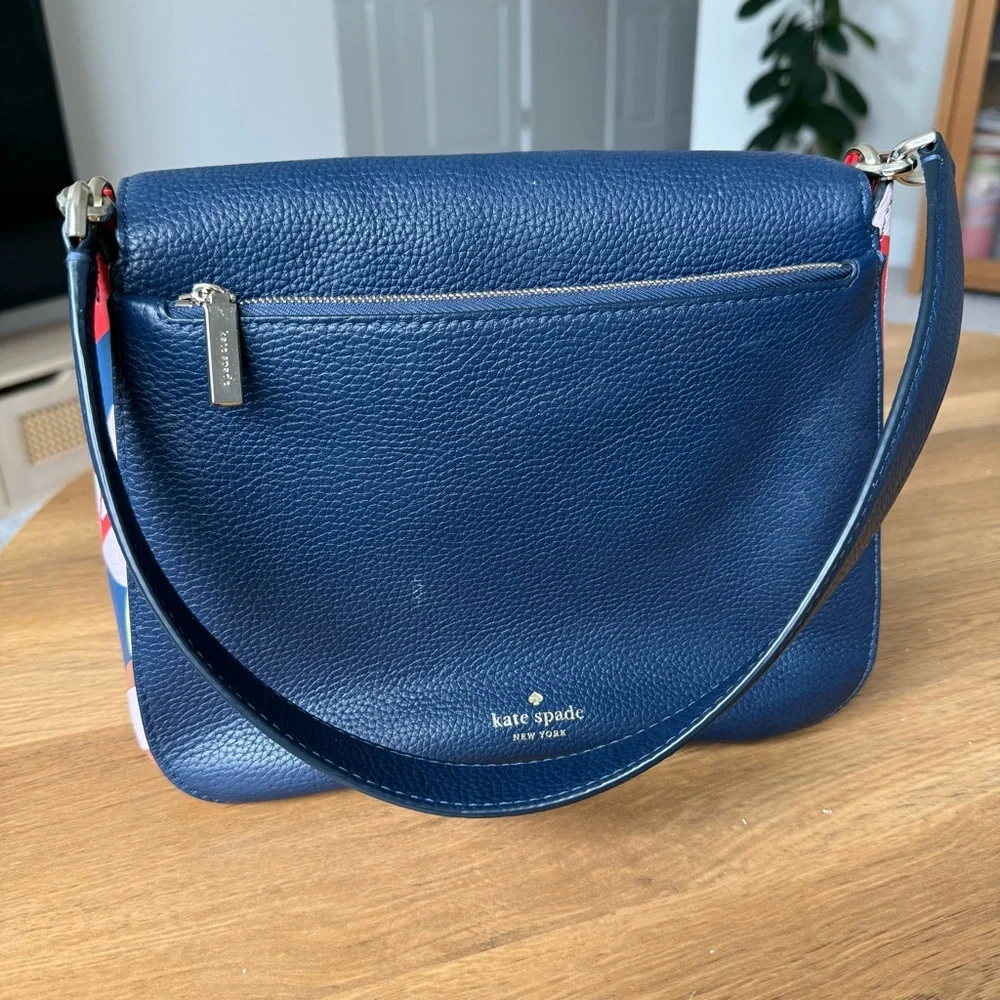 Kate Spade Kailee Medium Flap Shoulder Bag Tropical Toss Nightcap Pebble Leather